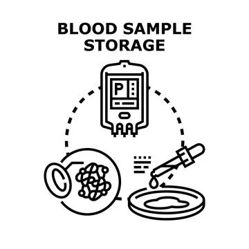 Blood sample storage concept for laboratory analysis Stock Illustration
