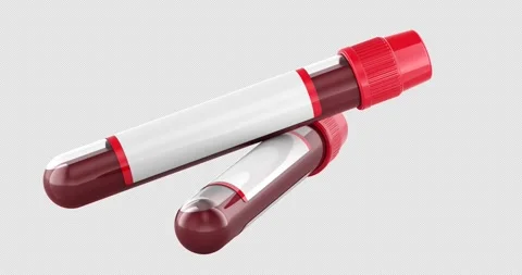 Blood sample test tubes, rotation animation seamlessly loopable. 3D renderi.. Stock Footage 331586479