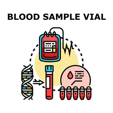 Blood sample testing for medical diagnosis and research Stock Illustration
