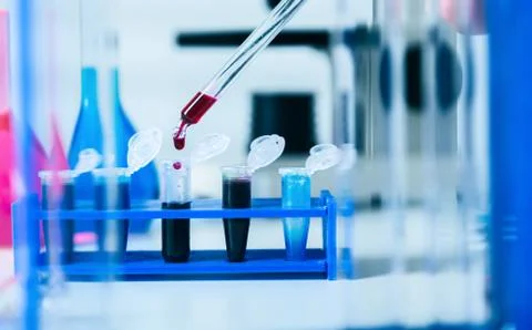 Blood samples for research in microtubes. Stock Photos