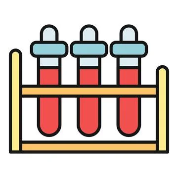 Blood samples in test tubes for laboratory analysis 库存插图