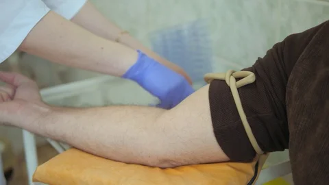 Blood sampling from the blood vessel Stock Footage 87340157