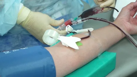 Blood sampling from a donor. Stock Footage 140020383