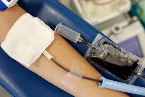 Blood sampling in the laboratory, donation, dressing, Stock Photos