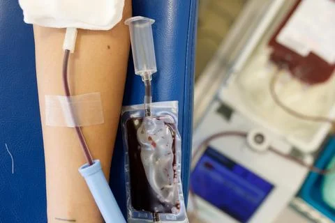 Blood sampling in the laboratory, donation, dressing, Stock Photos
