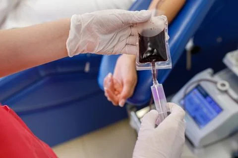 Blood sampling in the laboratory, donation, dressing, Stock Photos