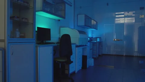Blood sampling laboratory. An Empty Medical Laboratory With No People. Modern Stock Footage 171165230