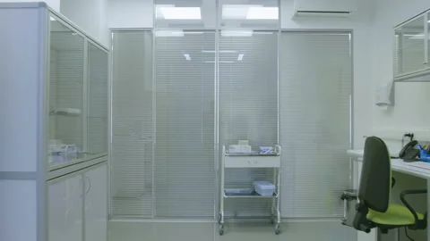 Blood sampling laboratory. An Empty Medical Laboratory With No People. Modern Stock Footage 196269498