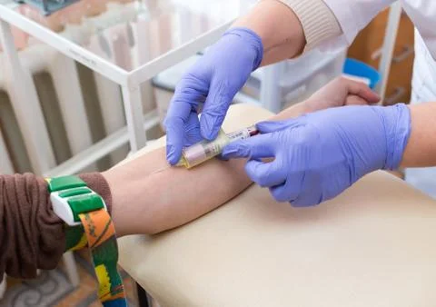 Blood sampling from a vein Stock Photos