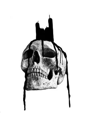 Blood Skull Illustrazione stock