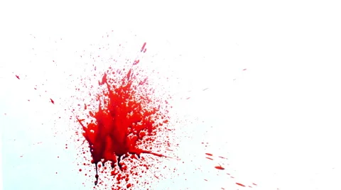 Blood Spatter against a white surface 4K Stock Footage