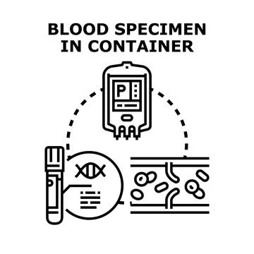 Blood specimen collecting, testing and donation concept Stock Illustration
