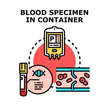 Blood specimen collecting, testing and donation concept Stock Illustration