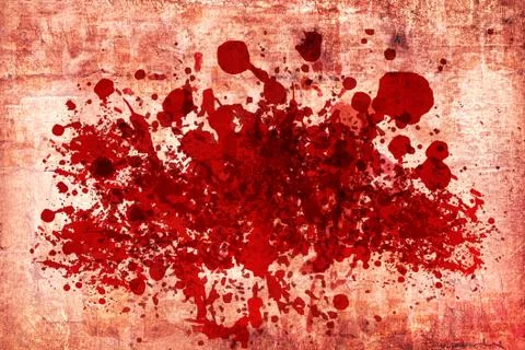 Blood splash on wall, killing murder concept. Illustrazione stock
