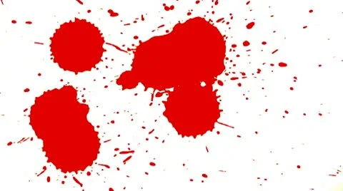 Blood splashes over white background Stock Footage 10760267