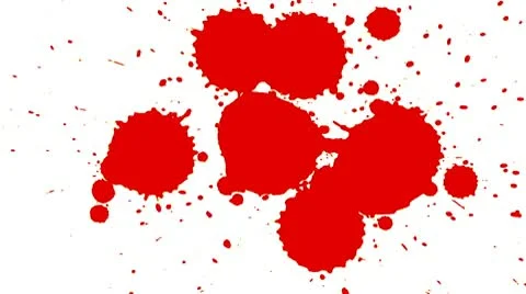 Blood splashes over white background Stock Footage 10760270