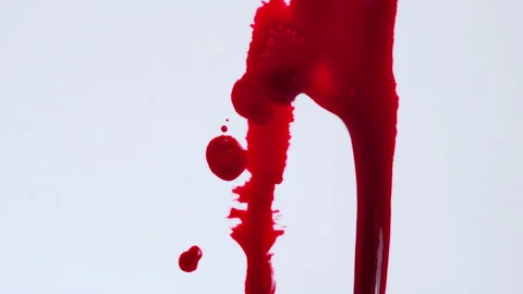 Blood splashes on a white background Stock Footage 195287199
