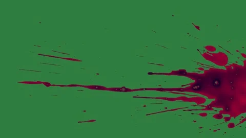 Blood Splashing With Splashs - Chroma Key Green Screen Footage Vidéo 338018142