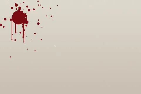 Blood splatter design with drips on a light beige background, graphic resourc イラスト素材