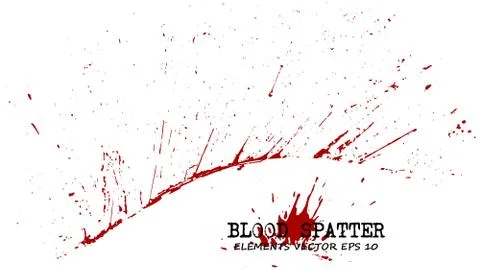 Blood splatter elements on white background . Criminal concept . Vector . イラスト素材