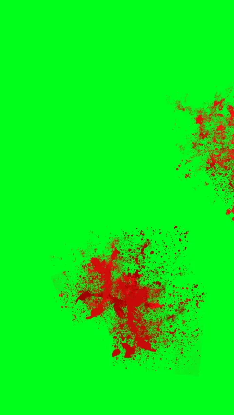 Blood Splatter On A Green Screen vertica... | Stock Video | Pond5