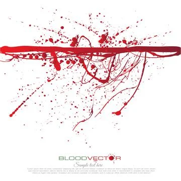 Blood splatter isolated on white background, vector design Stock Illustration