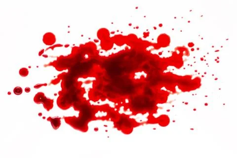 Blood splatter isolated on white Stock Photos