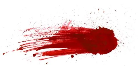 Blood splatter painted vector isolated on white for design. Red dripping blood Stock Illustration