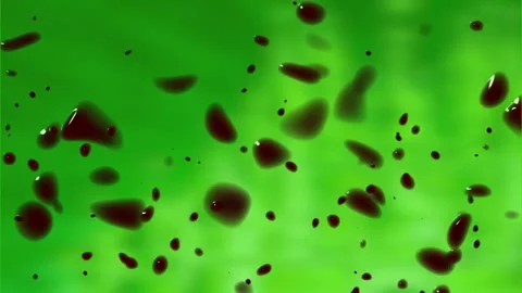 Blood Splatter Rain and Falling Red Droplets on Green Screen Background Vídeos de archivo 333619892