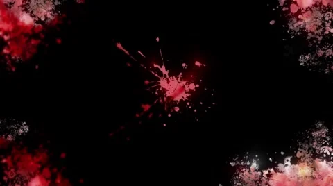 Blood Splatter Screen 4K Overlay Black Background Stock-Footage 304509178