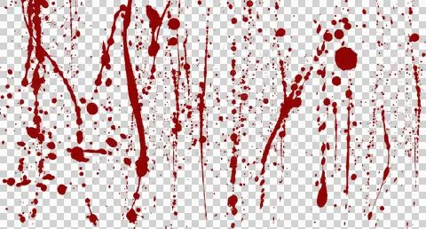 Blood splatter on transparent background Stock Illustration