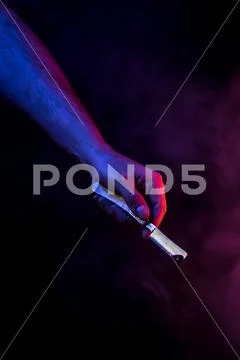 Blood on Straight Edge Razor in Hand Stock Photos