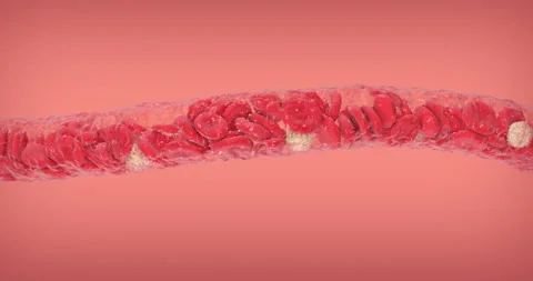 Blood Stream. Red and Wight Blood Cells. Video stock 156891065