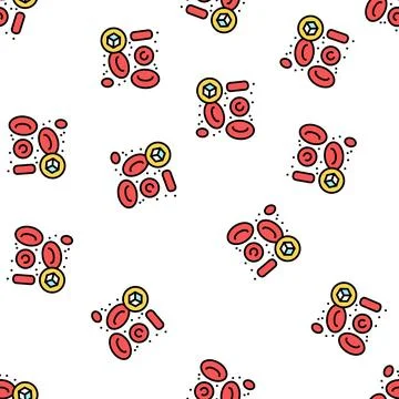 Blood with sugar disease problem vector seamless pattern Stock Illustration