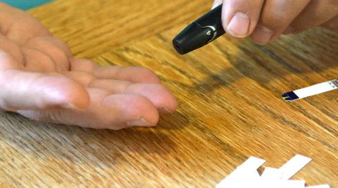 Blood sugar glucose test Stock Footage 67521889