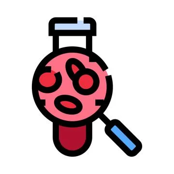 Blood test analysis under magnifying glass in laboratory Stock-Illustration