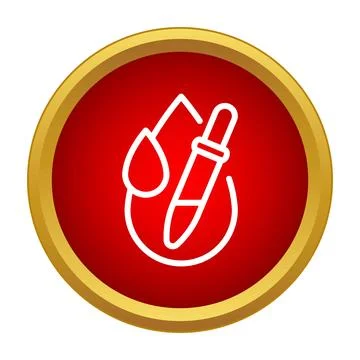 Blood test analyzing process with pipette and drop icon 스톡 일러스트