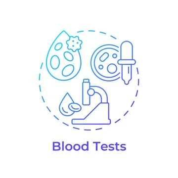 Blood test blue gradient concept icon Stock Illustration