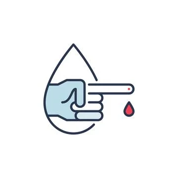 Blood Test from Finger vector concept colored icon or logo Illustrazione stock