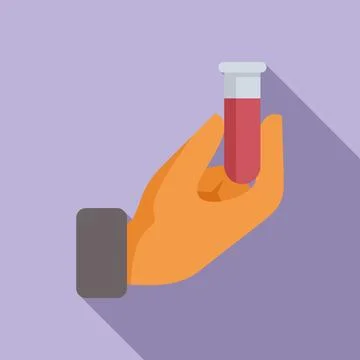 Blood test icon flat vector. Corona lab Stock Illustration