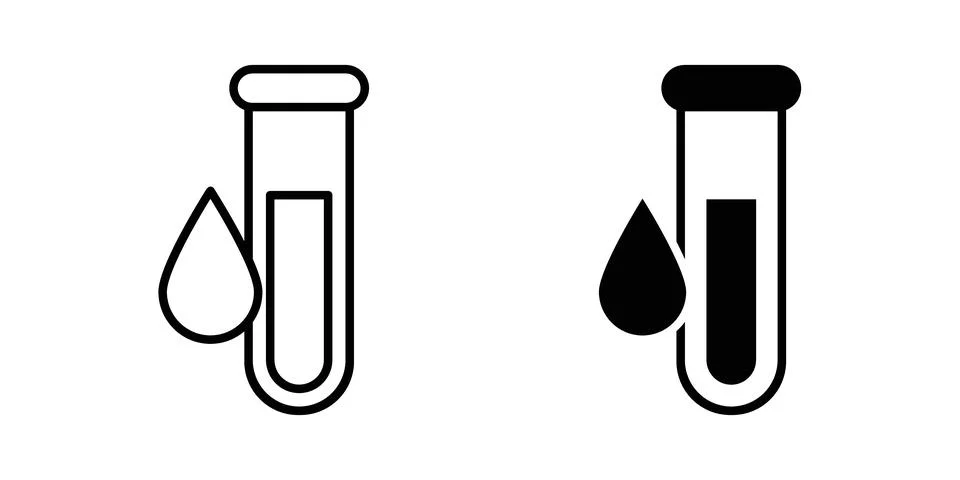 Blood test icon vector template set in black イラスト素材