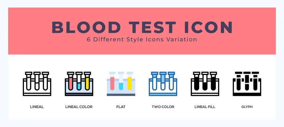 Blood test icon for web. mobile apps and ui. Stock Illustration