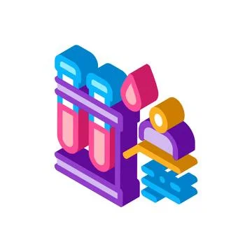 Blood test isometric icon vector illustration color Illustrazione stock