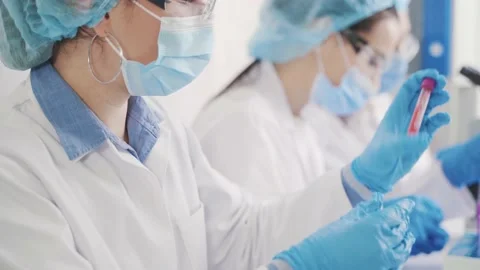 Blood test laboratory analysis dispenser Stock Footage 171836556