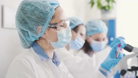 Blood test laboratory analysis dispenser Stock Footage 171860695