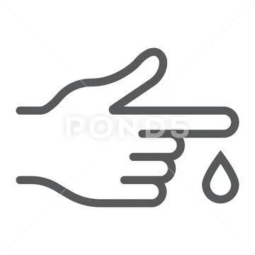 Blood test line icon, medicine and clinical Stock Illustration