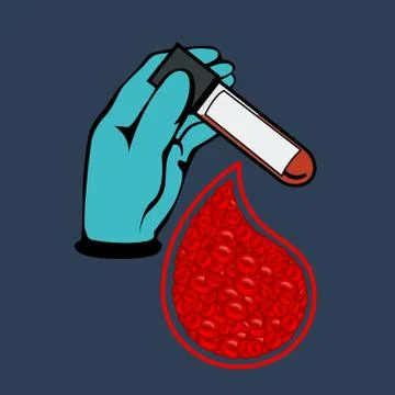 Blood test logo vector icon design Stock Illustration