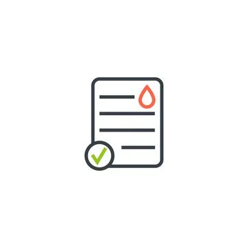 Blood test result lab report health vector icon. Medical checklist patient Stock Illustration