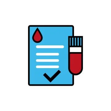 Blood test result lab report health vector icon. 库存插图