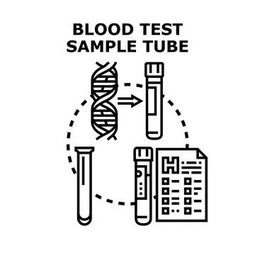 Blood test sample collection processing report concept イラスト素材